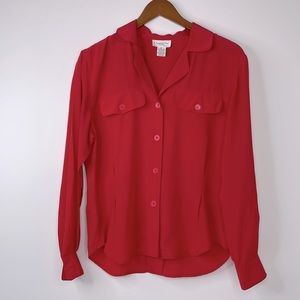 Christian Dior Chemises women’s vintage button down. Red size 6/medium